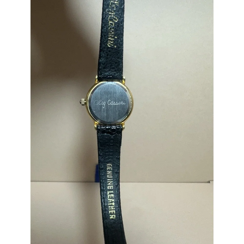 Oleg Cassini Women's Quartz Watch 25.4mm Gold Tone Leather Band‎
